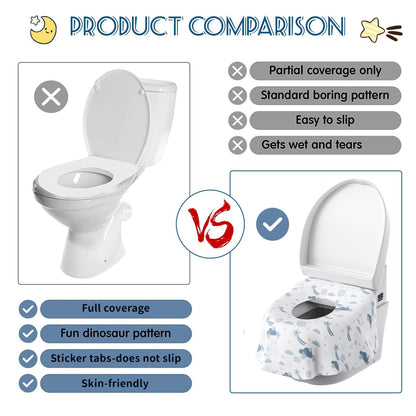YIHATA 20 Pack Disposable Toilet Seat Covers for Kids and Adults. Universal Potty Training Liners for Toilet Seats. Individually wrapped for travel convenience.