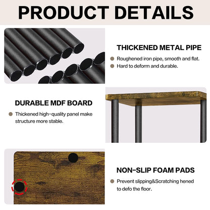 YOCOMEY Wooden Flower Shelf Plant Stand, Multi-Tier Flower Stand Plant Stand Flower Step Plant Step Standing Shelf for Indoor Garden Balcony Decoration (4 Tier 10 Pots, Black), (US-YO20230722-011)