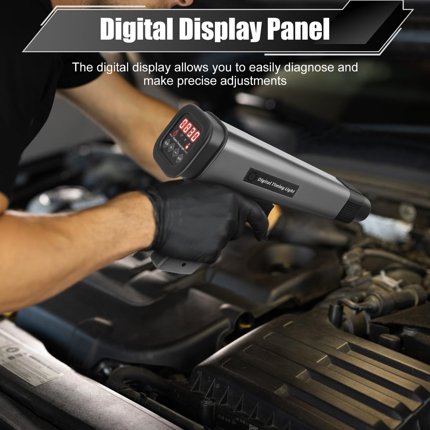 Timing light strobe lamp 12V timing light gun trigger adjust lamp digital engine timing light for car motorcycle boat airplane lawnmower ignition timing detection tool
