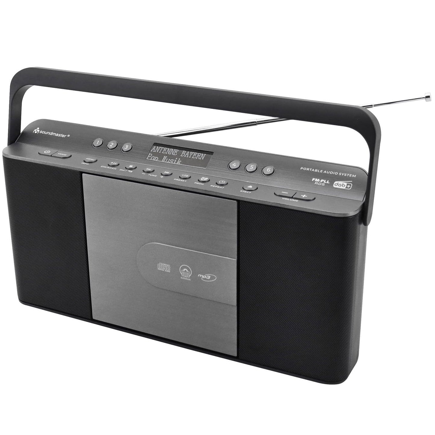 Soundmaster RCD1870SW portable digital radio with CD player DAB+ FM RDS USB alarm clock audiobook sleep function kitchen radio - extremely slim design