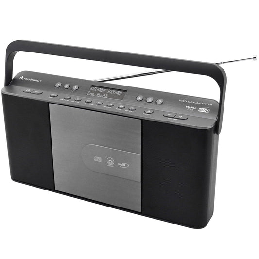 Soundmaster RCD1870SW portable digital radio with CD player DAB+ FM RDS USB alarm clock audiobook sleep function kitchen radio - extremely slim design