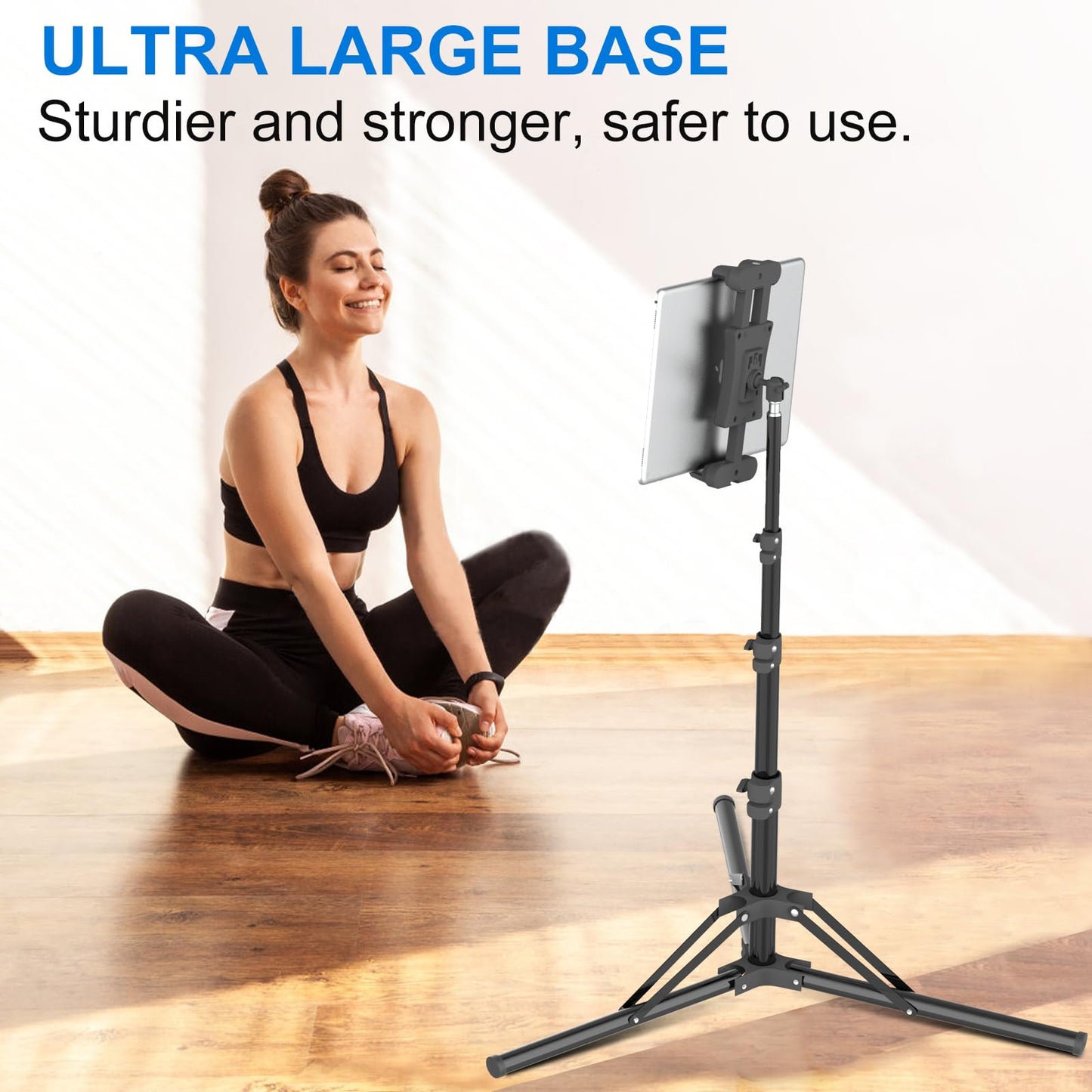 Cenawin tablet stand holder, iPad stand holder adjustable up to 160cm tablet stand floor stand for iPad Pro Air Mini, Samsung Galaxy Tab, 4.7-13.5 inch tablets and phones.