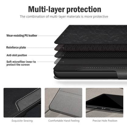 Antbox case for iPad (A16) 11th generation 2025 11-inch/iPad 10th generation 2022 10.9-inch with pencil holder Pencil Holder Auto Sleep/Wake Function PU Leather Cover Protective Case (Black)