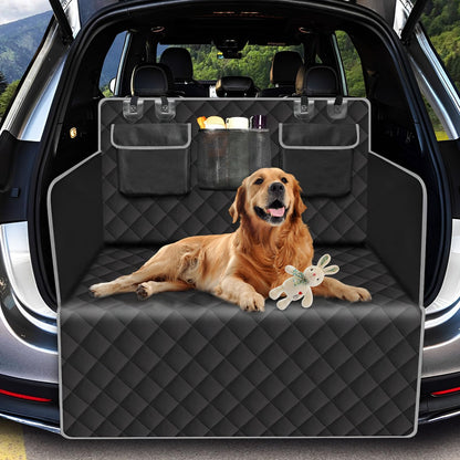 AUSYIWI Trunk Protector with Bumper Guard, Cargo Liner, Quilted Dog Blanket with Storage Bag, Universal Car Mat for Dogs, Water Resistant, Scratch Resistant & Easy to Clean