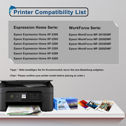 GoToners 604 XL printer cartridges are compatible with 604 604XL cartridges for Expression Home XP-2200 XP-2205 XP-3200 XP-3205 XP-4200 XP-4205, Workforce WF-2910 WF-2930 WF-2950 (12 pack).