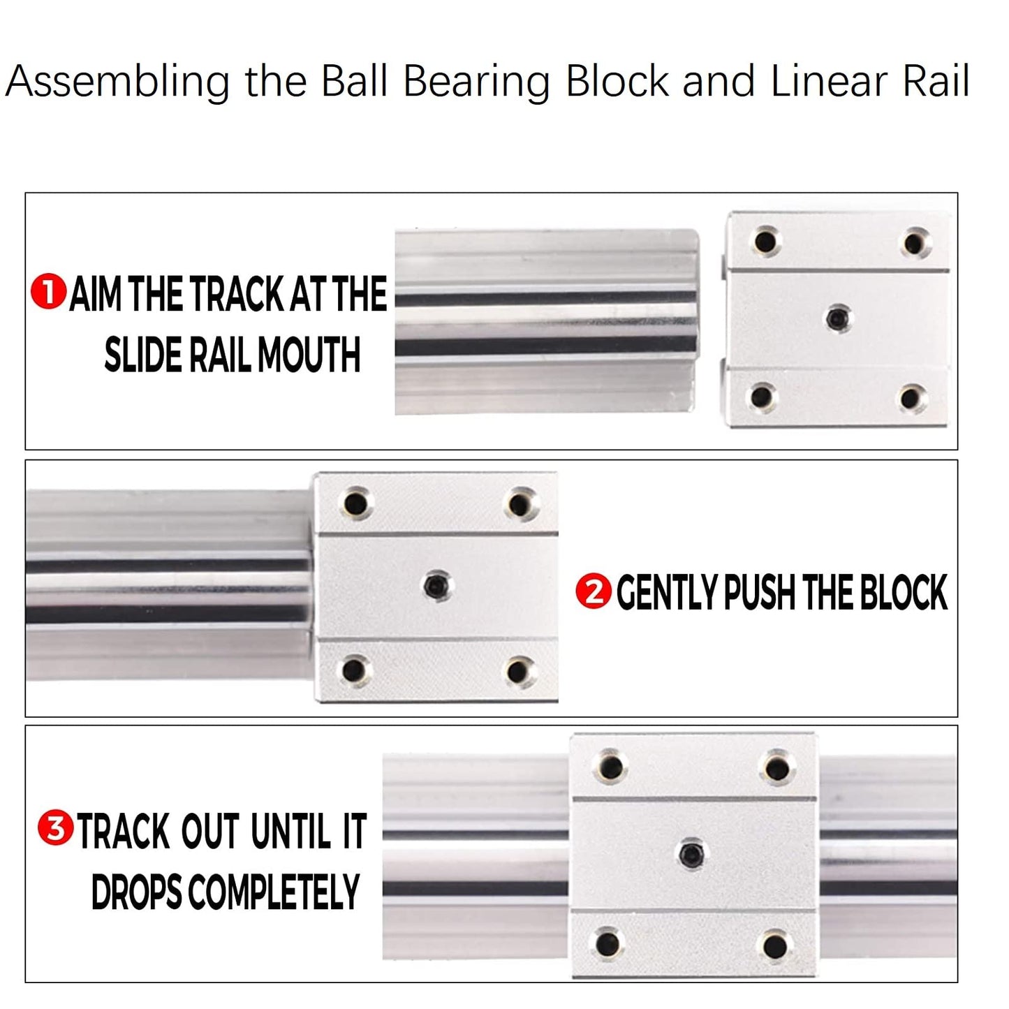 Coavoo 2 pieces SBR12LUU 12mm linear ball bearing slide block Open slide block bearing blocks for SBR12 linear motion shaft guides slide rails as CNC router parts