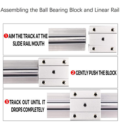 Coavoo 2 pieces SBR12LUU 12mm linear ball bearing slide block Open slide block bearing blocks for SBR12 linear motion shaft guides slide rails as CNC router parts
