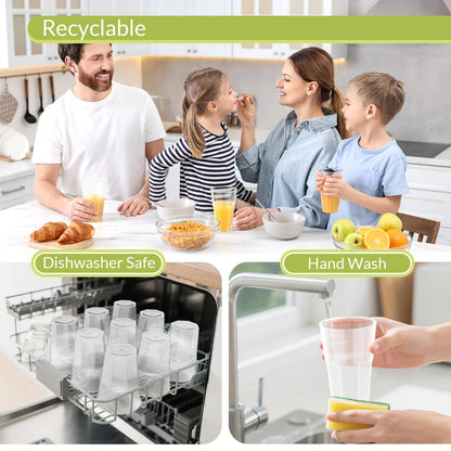 AOLUXLM 100-piece cup set, reusable party cups 400ML, shatterproof drinking cups for beverage parties, birthdays, weddings.