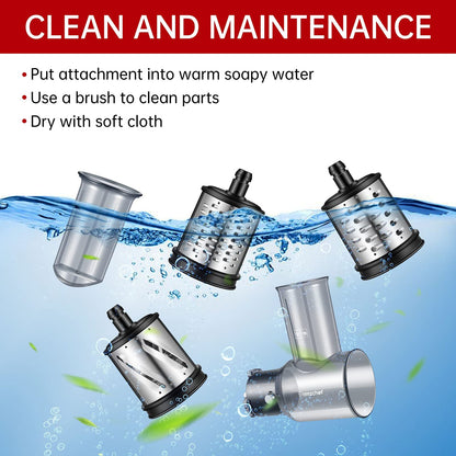 AMZCHEF Slow Juicer Accessory - 3 Stainless Steel 304 Drum Grater Attachments - For ZM1501 & GM3001 - Multifunctional & Safe - Easy to Clean, P-001