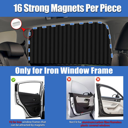 XCBYT Car Sunshade Magnetic 4 Pieces, Car Window Side Window, Sunshade Baby with UV Protection, Car Window Darkening Heat Protection Privacy Protection