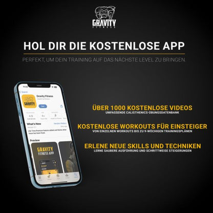 Gravity Fitness Dip Bars XL - Adjustable Parallettes for Calisthenics, Home Gym & Professional Use - 38mm handles for Dips, L-Sit, Push-Ups - sturdy bars for strength training