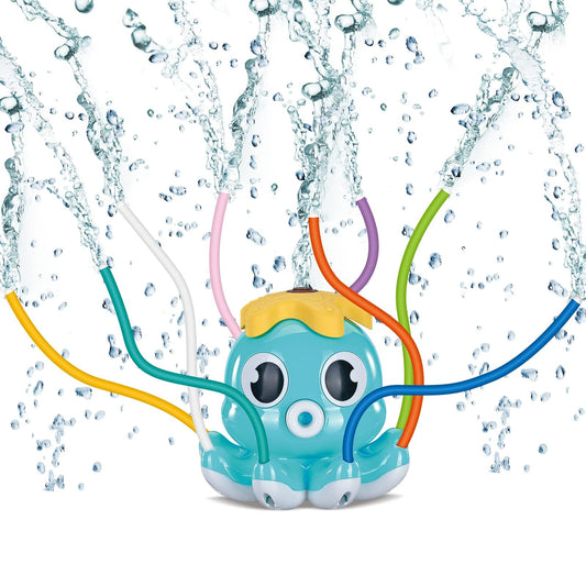 Tosekry Sprinkler Toy for 3 4 5 6 7 8 years old, Water Toy for Kids Outdoor Toy for 3-8 years old, Children's Toy for 3 year olds Lawn Sprinkler Outdoor Games for Kids (Blue Octopus)