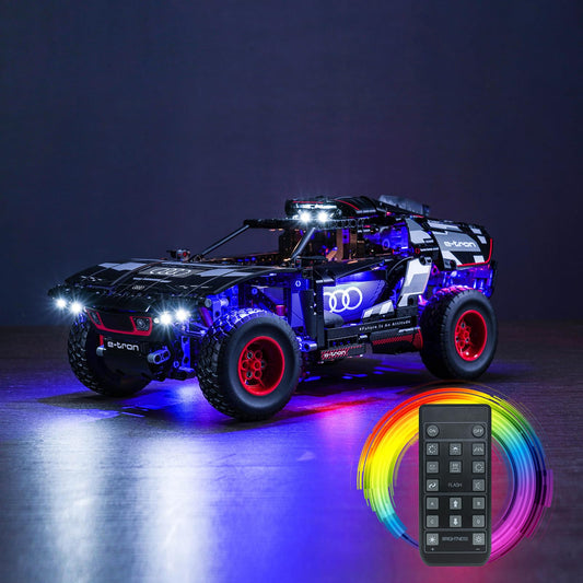 BrickBling Remote Control Light Kit for Lego Audi RS Q e-tron (Not a Lego model), LED lighting set for Lego 42160 Audi RS Q e-tron Creative toy for adults and children