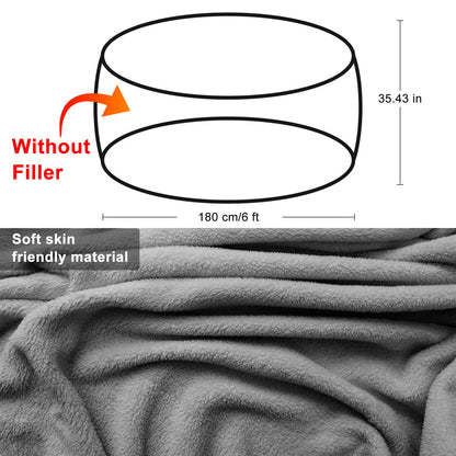 Cookit bean bag cover, chair cover, large, round, soft, fluffy PV velvet, washable, for lounging, sofa bed cover, living room, bedroom, furniture, 180 cm, white (cover only, no filling material)