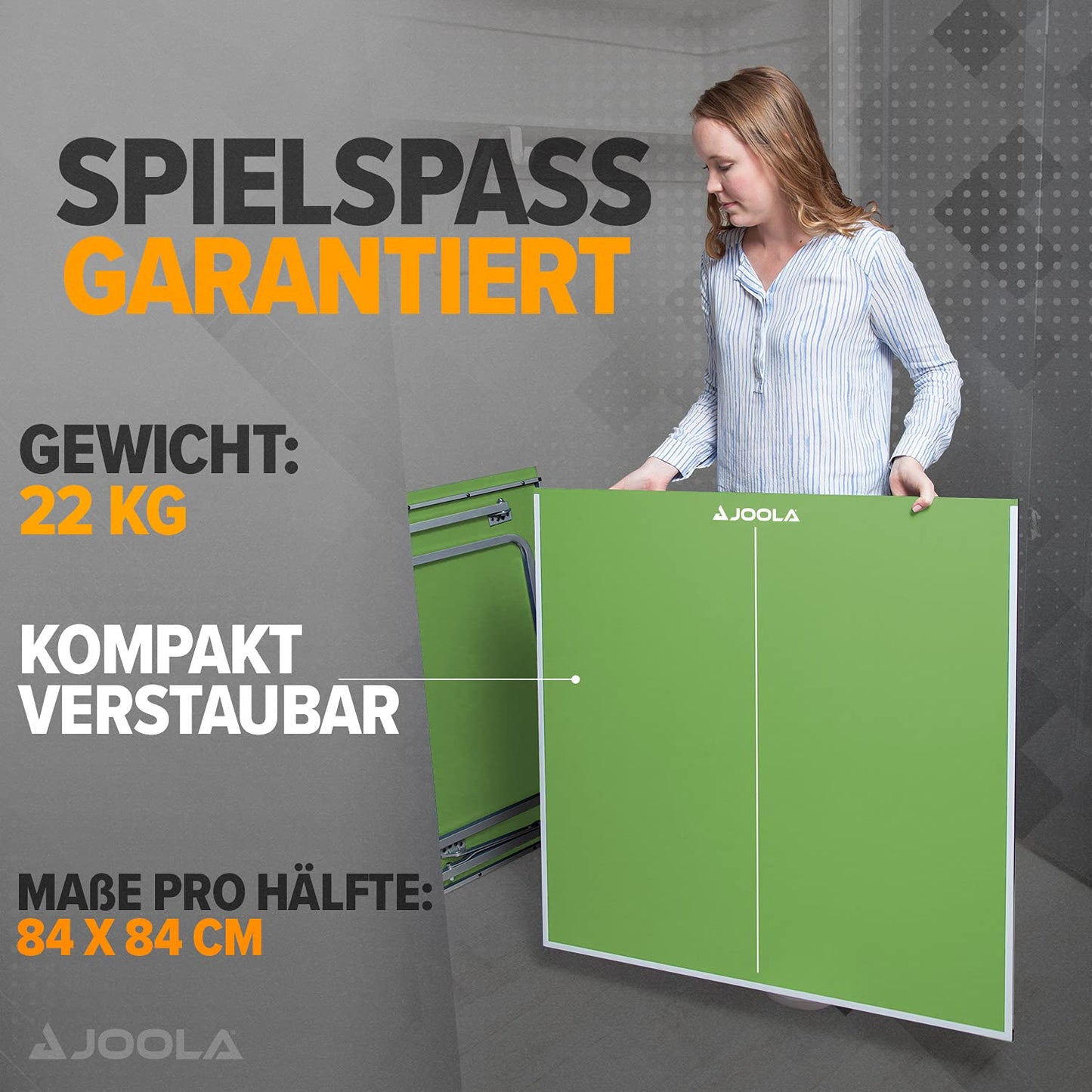 Joola Unisex - Adult Midsize Table Tennis Table 19115, green, 168x84x76 & 54820 Table Tennis Set Duo Including 2 table tennis rackets+3 table tennis balls+1 storage bag, Multicolor, OneSize