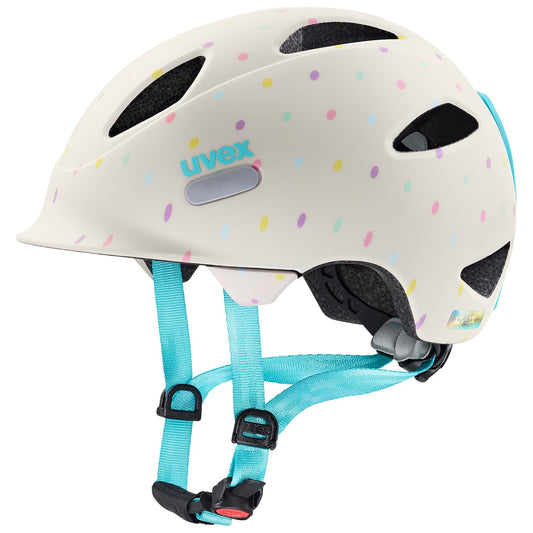 uvex oyo style - lightweight bike helmet for kids - custom sizing adjustment - expandable with LED light - egg dots matte - 50-54 cm