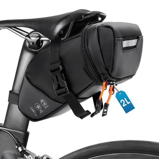 BHHTBB Waterproof Bike Saddle Bags, Expandable from 1.5L to 2L capacity, with Reflective details. Perfect for Gravelbike MTB.