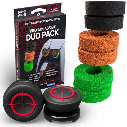 ProFPS PS5 Accessories / PS4 Accessories - 6X Precision Rings & 2X Mixed PS5 Sticks (Duo Pack) - Enhance Aim Assist & Thumbstick Movement with PS5 Controller Accessories - PS5 Accessories & PlayStation Accessories