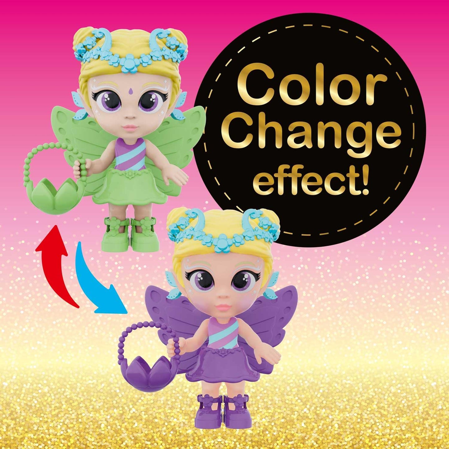 CRAZE Fairy In My Pocket complete counter display | 16 piece set fairy dolls with wings, 16x fairy figures for collecting with special effects, tooth fairy gifts girls.