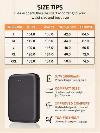 Kintiwe Heated Vest, Women's Heated Vest with 12000mAh Power Bank, Heated Jacket with 5 Heating Zones (DE/NL/SE/PL, Alphanumeric, M, Regular, Regular, Black Blue)