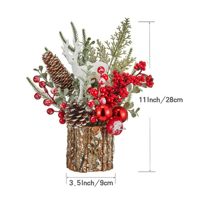 MYELLU Xmas Decor Small Christmas Tree with Lights - Artificial Tabletop Lighted Mini Christmas Tree (Parent)