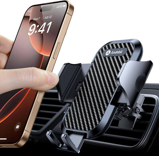 Andobil car phone holder vent [2025 newest vent clip] car phone mount [100% secure grip] 360° rotatable car mount accessory for iPhone 17 Pro Max Air 16 15 14 13 12 Galaxy S25 Ultra