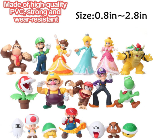 18 pieces cake decorations, cake toppers, birthday decorations, cupcake decorations, super cake decorations, cartoon children's birthday cake decorations, party cake decorations, suitable for baby shower, kids birthday party cake decorating supplies.
