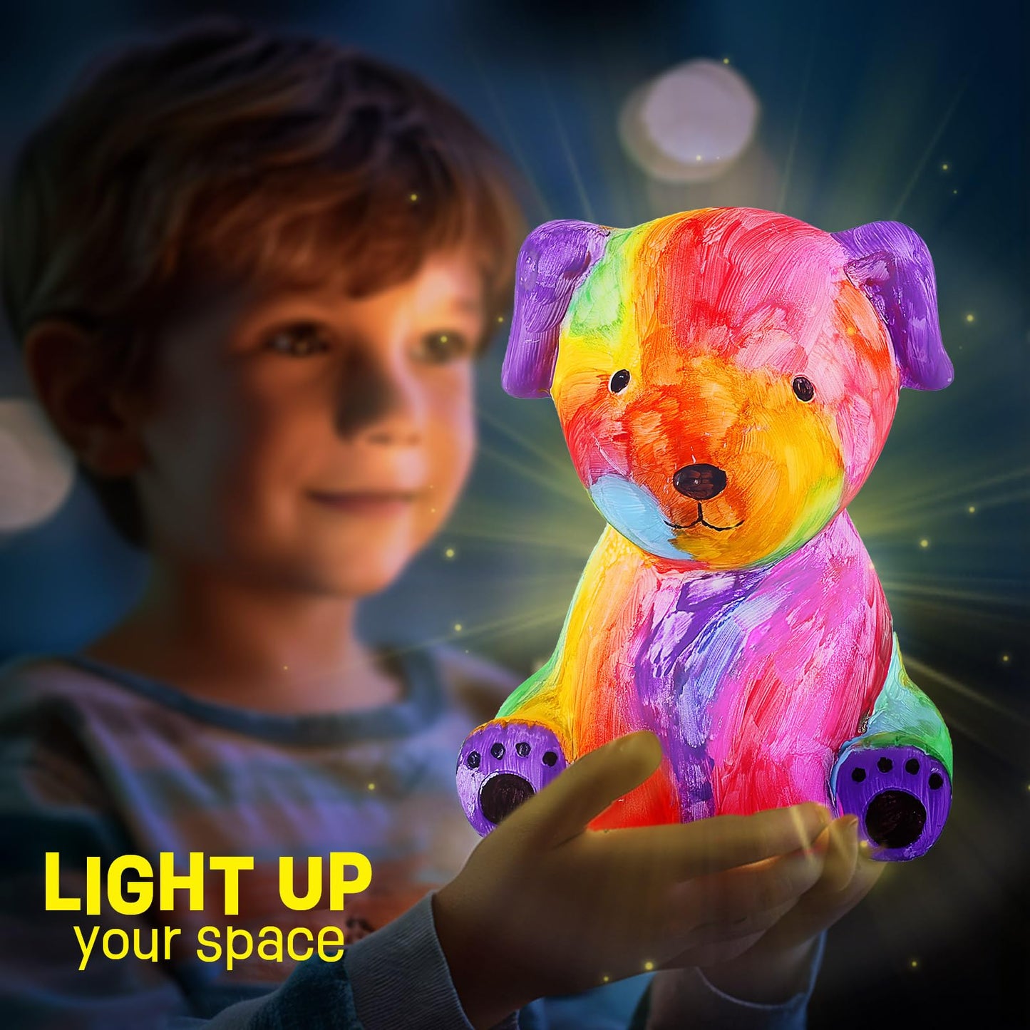 Craft set for children aged 6 years and up, dog lamp painting kit, crafting for girls and boys aged 6-10, gift for boys and girls aged 6-12, dog toy,DIY creative painting dog kids gift ideas.