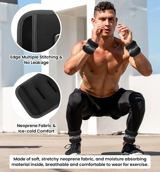Ankle weights, weight cuffs for men and women 2 kg 1 pair foot weights weights for legs and arms, weight set on ankle wrist foot weights hand weights