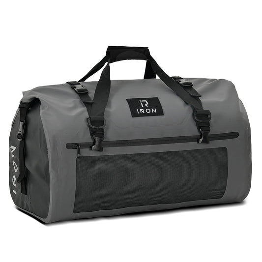 IRON JIA'S motorcycle bag luggage roll waterproof tail bag saddle bag travel bag with roll-sealed shoulder straps suitable for cycling camping water sports gray-30L