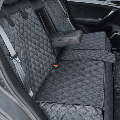 ANOSOSPECIAL Gray Dog Car Seat Cover for Back Seat, Pet-friendly and waterproof, universal fit, interior protection for car, van, SUV - perfect for kids and pets.