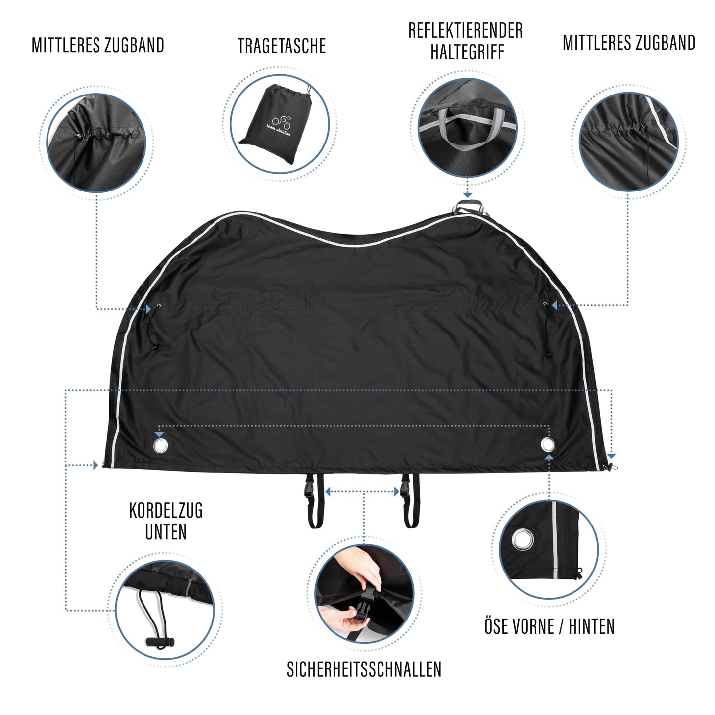 TeamObsidian Bike Shed Weatherproof - Waterproof Bike Cover - 600D Bike Garage Outdoor - 1 to 3 Bikes - Bike Tarp Bicycle Cover - Bike Protection Cover on the go
