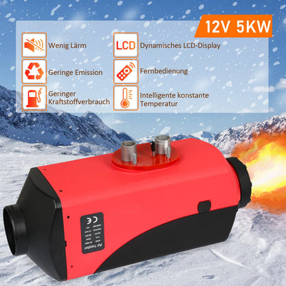 Ikodm 12V Diesel Air Heater 5KW Parking Heater Diesel, Air Diesel Heater, Diesel Air Heater, LCD Switch Air Diesel Heater for Car RV Boats Truck Automobiles Motorhome Bus