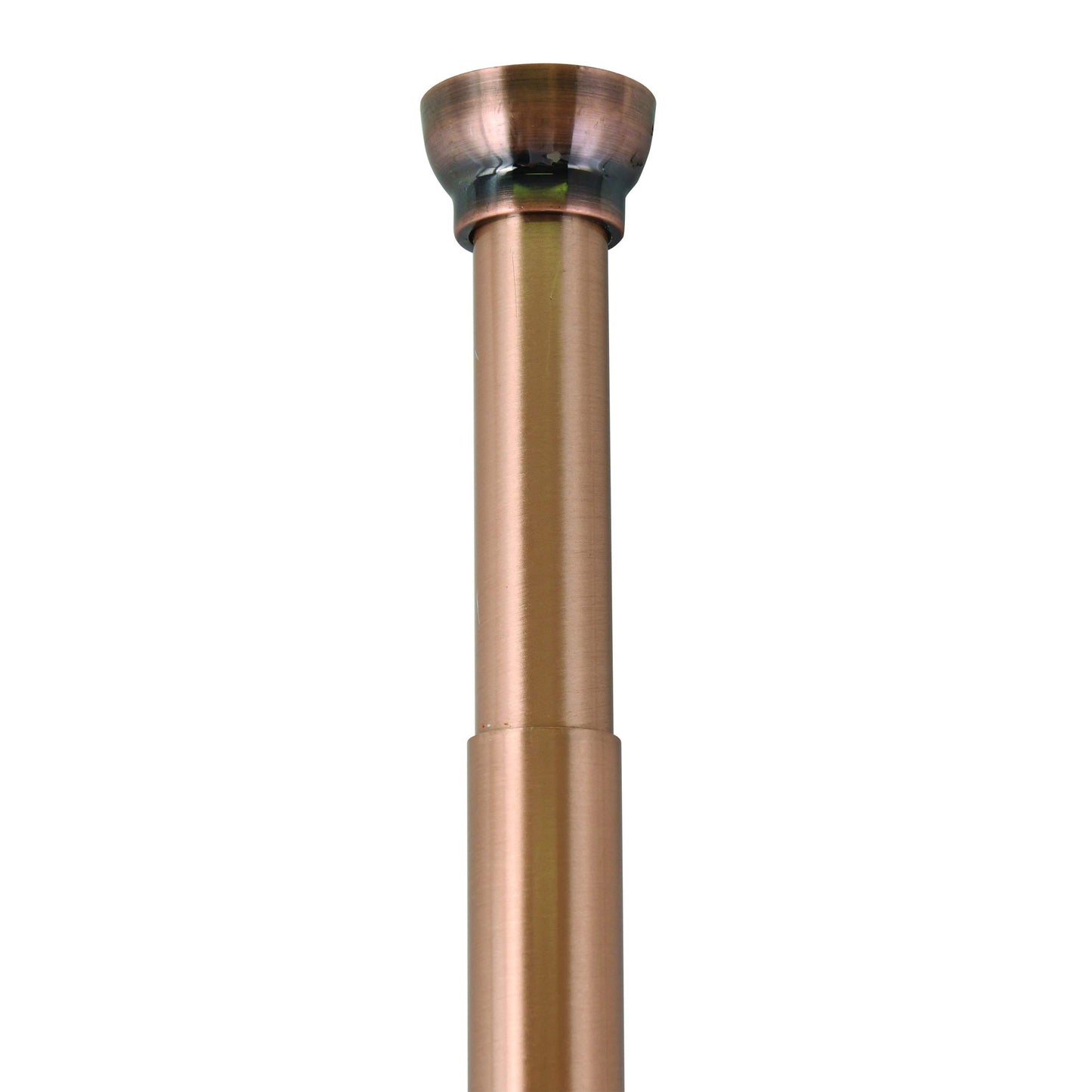 Spirella telescopic rod Crete | Shower curtain rod without drilling | Tension rod, adjustable by twisting, secure hold | as a shower rod, clothes rod | Copper 75-125 cm, Aluminum, Brown