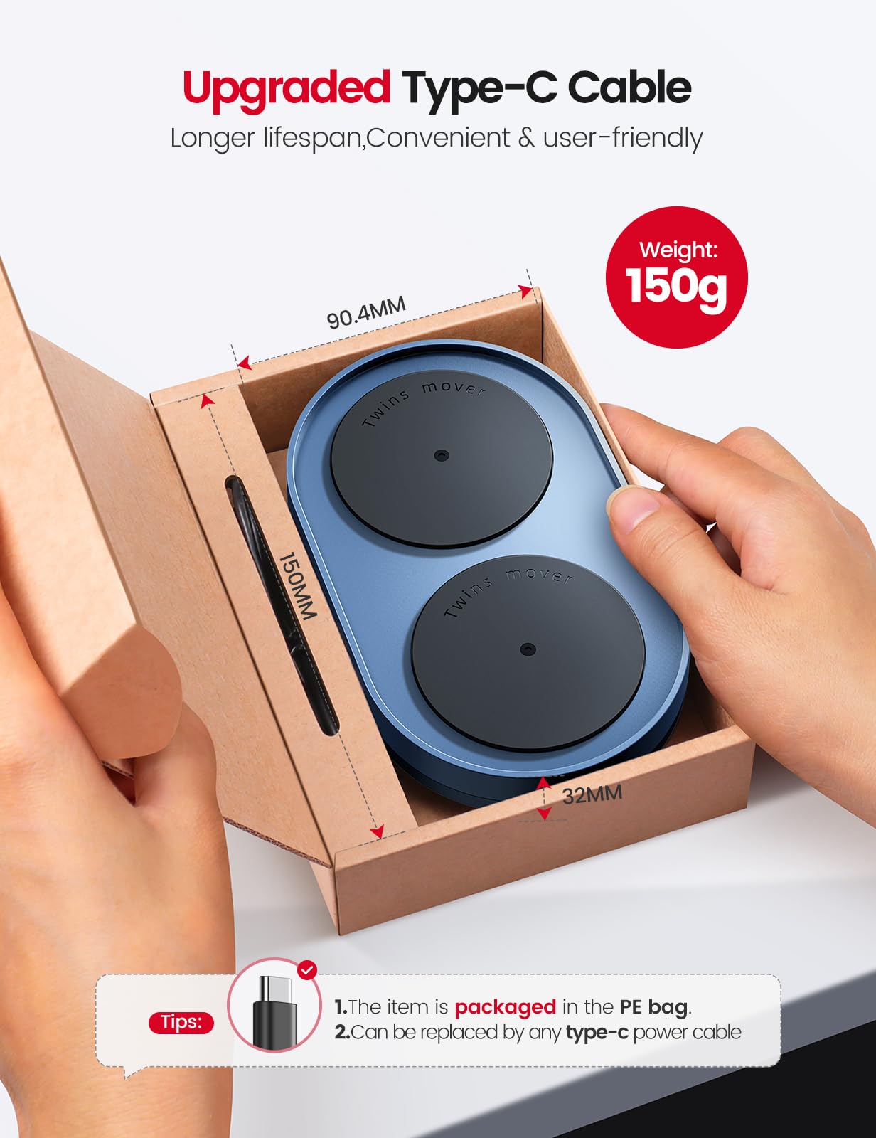 VAYDEER Mouse Mover, no need to calibrate cursor, undetectable, silent mouse shaker, simulates realistic mouse movement, with adjustable intervals and on/off switch.