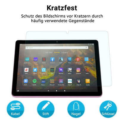 PYS Anti Blue Light Screen Protector for Fire HD 10/10 Kids Tablet. Anti-glare, scratch resistant, blue light blocking to protect eyes. 2 pieces only for 11th Generation 2021.