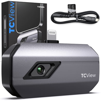 TOPDON TC002 thermal imaging camera for iOS, 512x384 super resolution, 40mK thermal sensitivity, -20℃ to 550℃, 3 temperature measurements & 11 color palettes, 256x192 IR resolution thermal cameras for iPhone & iPad
