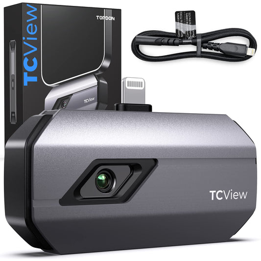 TOPDON TC002 thermal imaging camera for iOS, 512x384 super resolution, 40mK thermal sensitivity, -20℃ to 550℃, 3 temperature measurements & 11 color palettes, 256x192 IR resolution thermal cameras for iPhone & iPad