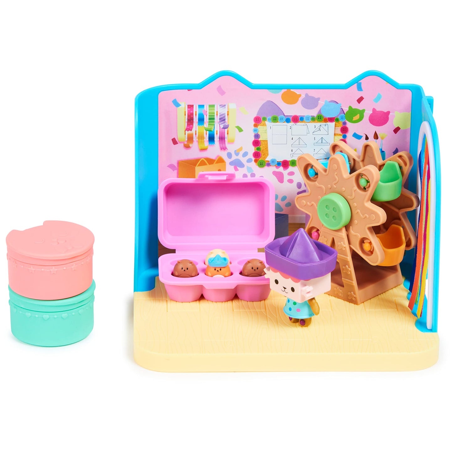 Gabby's Dollhouse Deluxe Room, Sweet Dreams, bedroom with cuddly cat & Deluxe Room, Craft-a-riffic Room, craft room with Baby Box