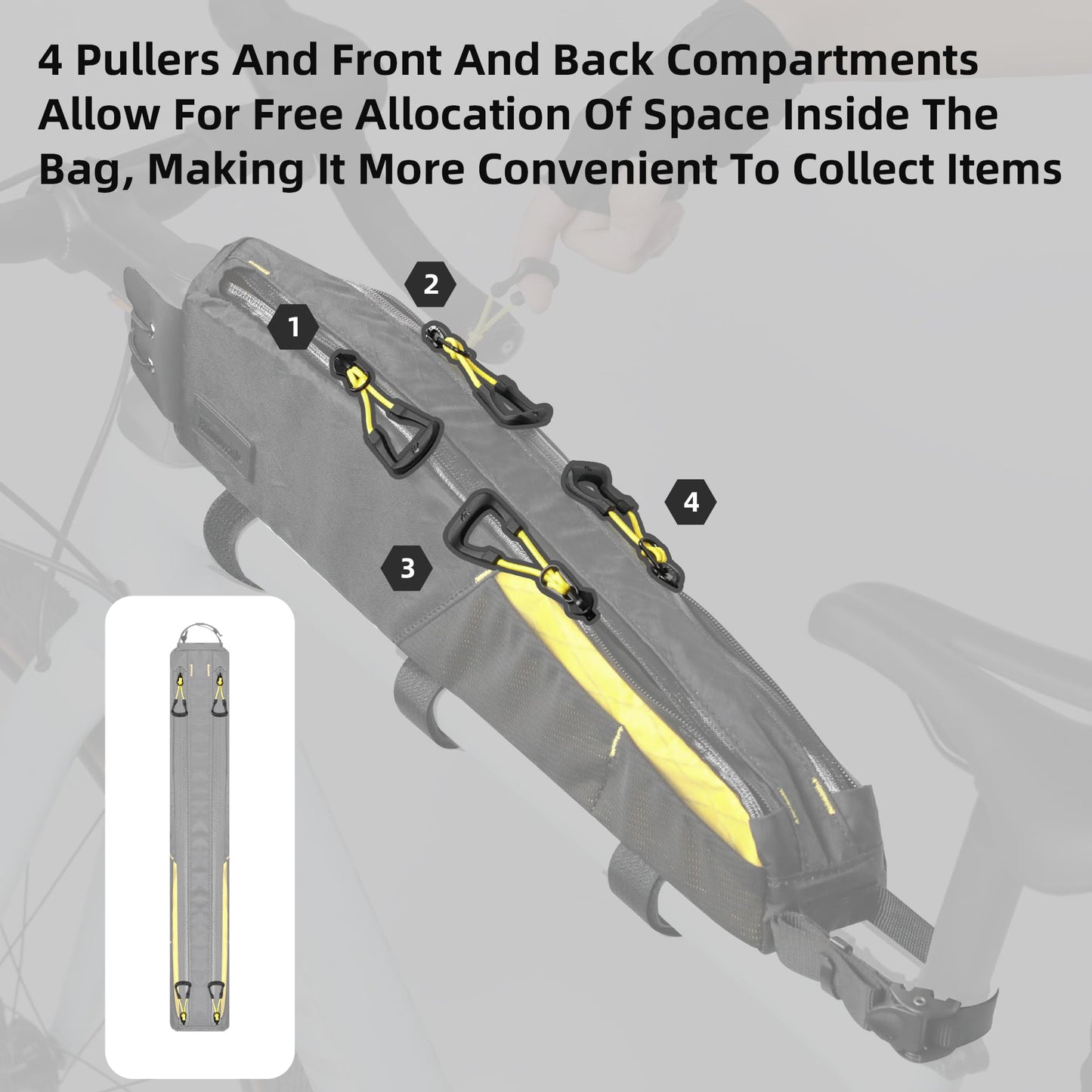Rhinowalk bike frame bag, waterproof tube bag, top tube bags, triangle bag, bicycle bag for mountain bikes, road bikes, bike accessories.