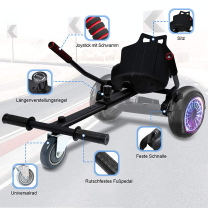 EINFEBEN Hoverboard Seat, Kart Extension for 6.5-10 inch Hoverboards, Seat Scooter for 2 Wheel Balancing, Scooter Adjustable Karting Bracket suitable for Adults and Children.