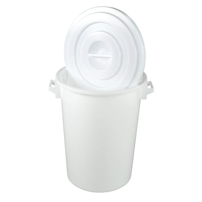 TOLEGANO 50L food-safe bucket with lid White Universal barrel Water drum Feed drum Barrel with lid Feed bucket Water tank 50L plastic bucket plastic barrel Horse Tub Storage Bucket