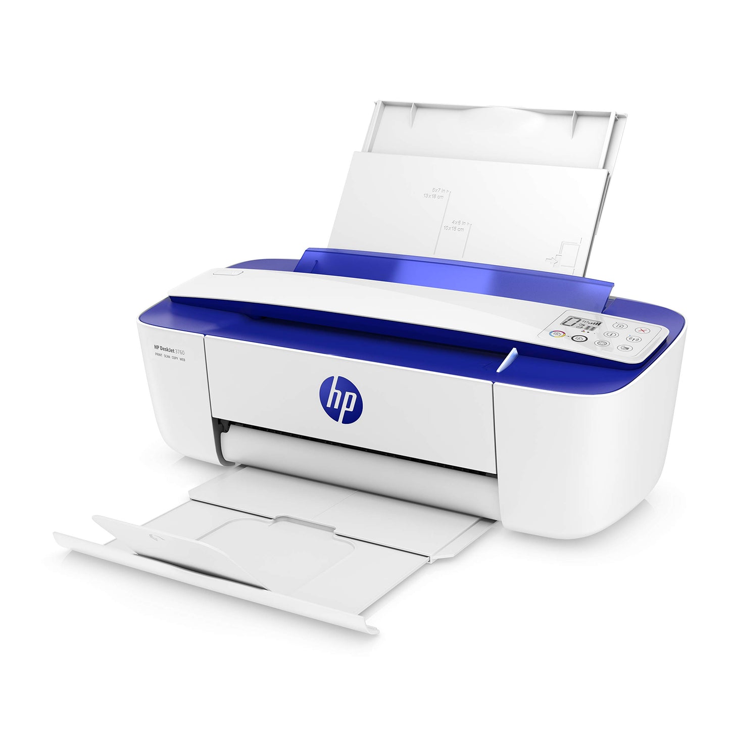 HP DeskJet 3760 Multifunction printer with 4 months free printing with HP Instant Ink included. Print, Scan, Copy, Wi-Fi, AirPrint, A4, Dark Blue.