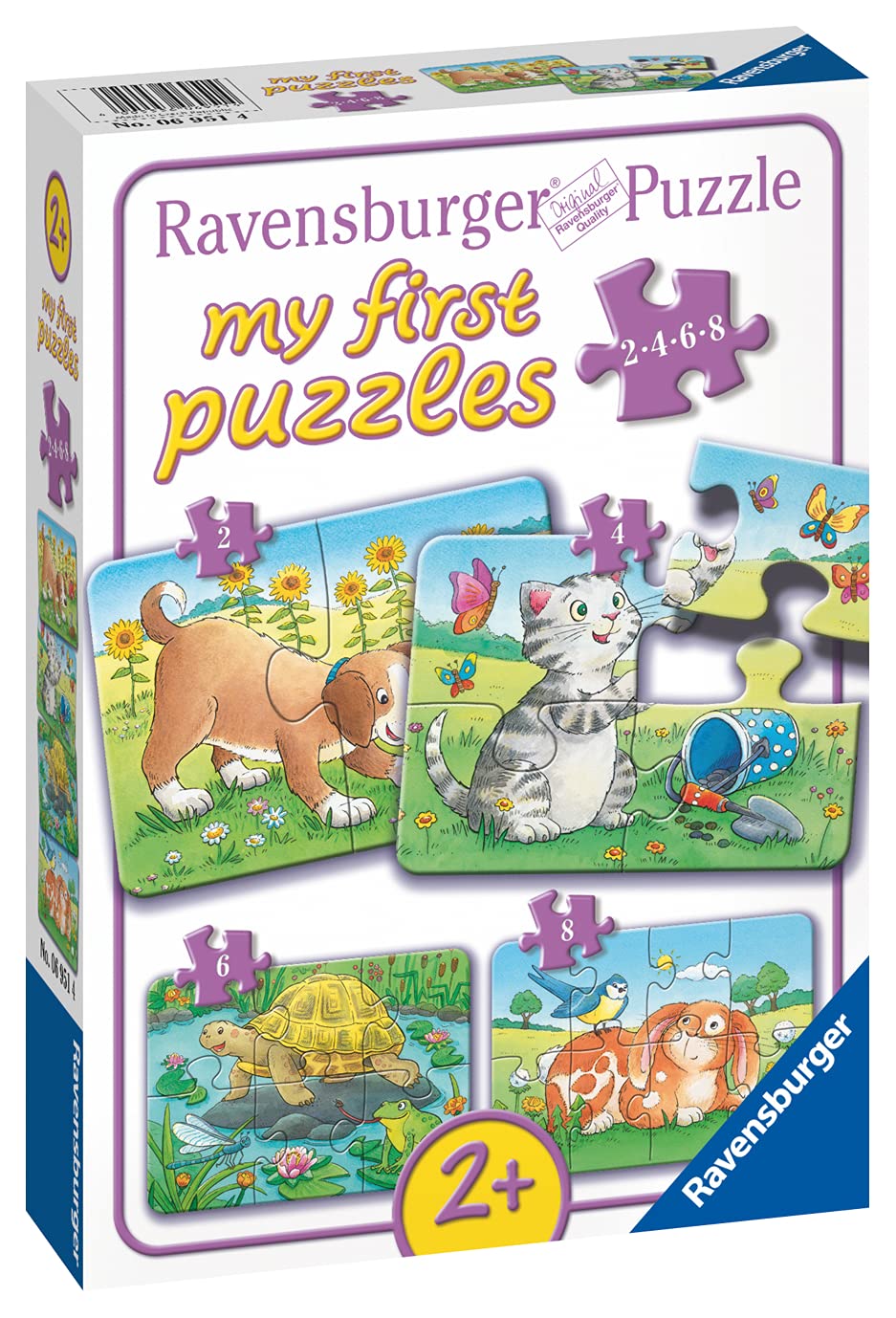 Ravensburger Children's Puzzle - 06951 Cute Pets - My First Puzzle with 2,4,6,8 pieces - Puzzle for children aged 2 years & 06573 Excavator, Tractor and Tipper - My First Puzzle with 3x6 pieces