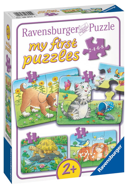 Ravensburger Children's Puzzle - 06951 Cute Pets - My First Puzzle with 2,4,6,8 pieces - Puzzle for children aged 2 years & 06573 Excavator, Tractor and Tipper - My First Puzzle with 3x6 pieces
