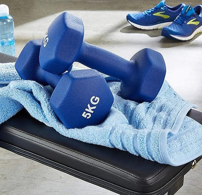 Amazon Basics Neoprene Dumbbell Weights (2-Pack, 5kg Dumbbells) Blue