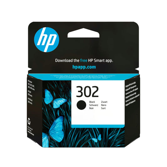 HP 302 (F6U66AE) Original Black Ink Cartridge for HP DeskJet 1110, 213x, 363x, HP ENVY 452x, HP OfficeJet 383x, 465x, 52x, Standard