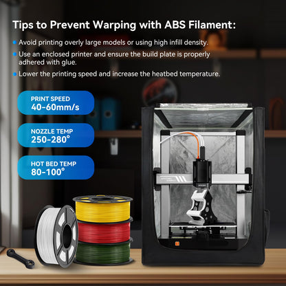 JAYO ABS Filament 1.75mm (Black+Black), 2kg (2 * 1kg/spool), ANTI-WARPING/IMPACT RESISTANT/HEAT RESISTANT, Accuracy +/-0.03mm, 3D printer filament