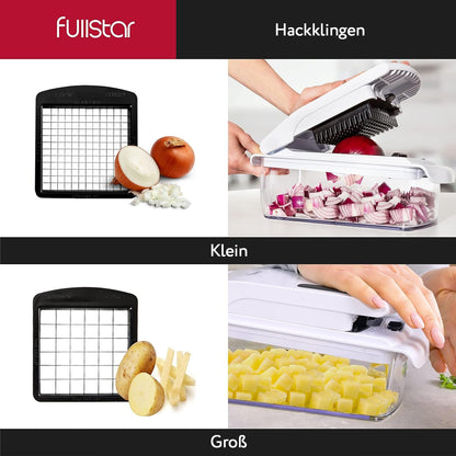 Vegetable slicer spiralizer vegetable slicer vegetable cutter onion cutter potato cutter fruit cutter - Vegetable chopper cutter dicer (4-in-1 - White)