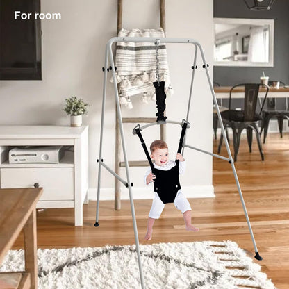 Baby door jumper and baby bouncer with stand for active babies who love to bounce and have fun. For infants 6-24 months old.